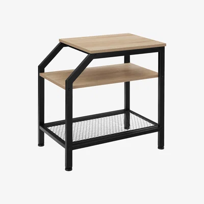 The Range Bedside Table Plymouth - Industrial Wood Light, Oak Sonoma