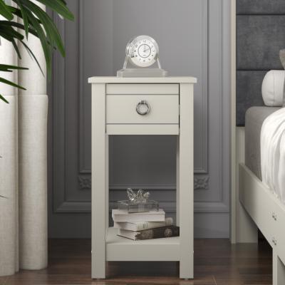 The Range Galano Laurel Light Grey Nightstand with Storage Drawer - Light Grey