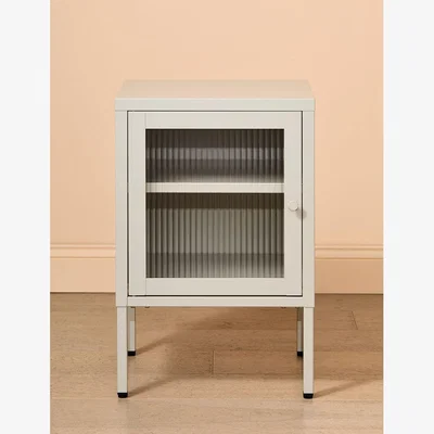 Rose & Grey Small Simkin Bedside Cabinet in Panna Cotta Left Hand Opening