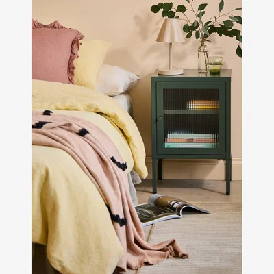 Rose & Grey Small Simkin Bedside Cabinet in Olive Right Hand Opening