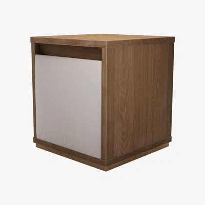 Sofa.com Alfie Bedside Table with One Drawer in Taupe Brushed Linen Cotton - sofa.com