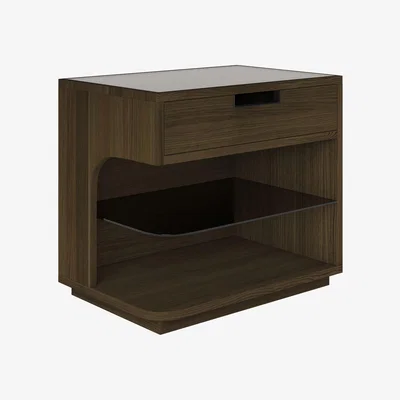 Sofa.com Turin LHF Bedside Table in Black Finish Oak - sofa.com