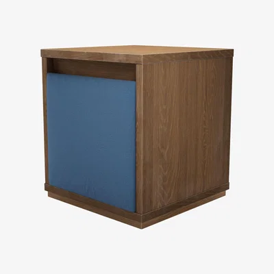 Sofa.com Alfie Bedside Table with One Drawer in Heather Blue Smart Cotton - sofa.com