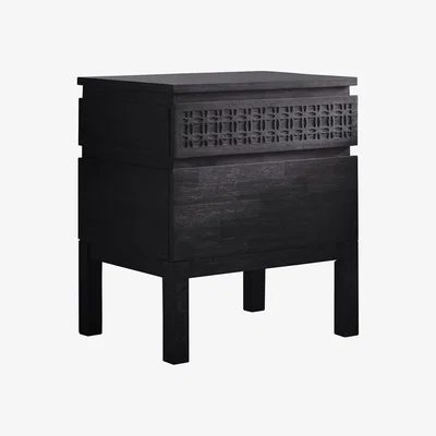 Sofa.com Randolph Bedside Table with Two Drawers in Black - sofa.com