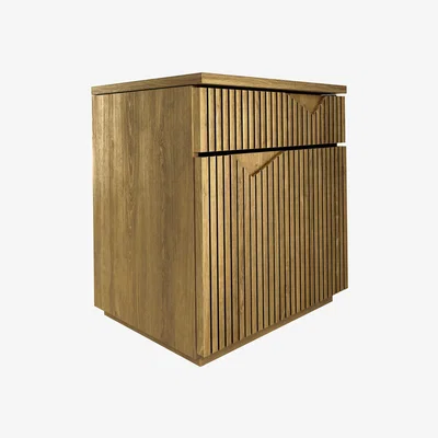 Sofa.com Sicily Left Hand Bedside Table in Black Finish Oak - sofa.com