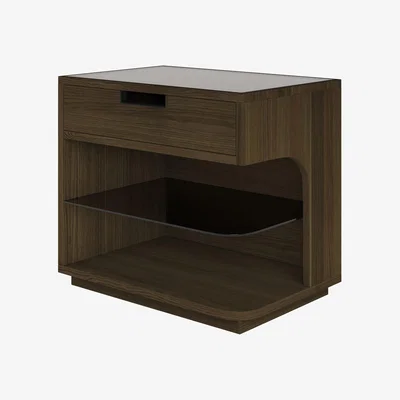 Sofa.com Turin RHF Bedside Table in Black Finish Oak - sofa.com