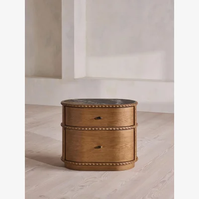 Soho Home Pietro Bedside Table, Large, Michelangelo Marble