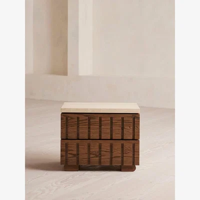 Soho Home Athens Bedside Table, Travertine