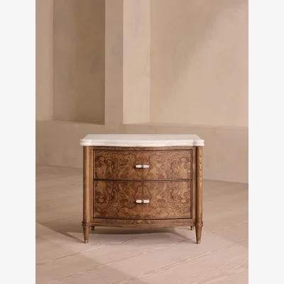 Soho Home Valerie Bedside Table, Arabescato Corchia, Large