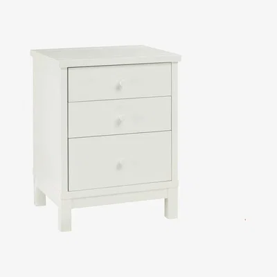 Teddy Beau Bentley Atlanta 3 Drawers White Nightstand