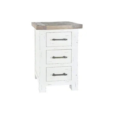 Teddy Beau Rowico Hurst Storage 3 Drawers Bedside Cabinet