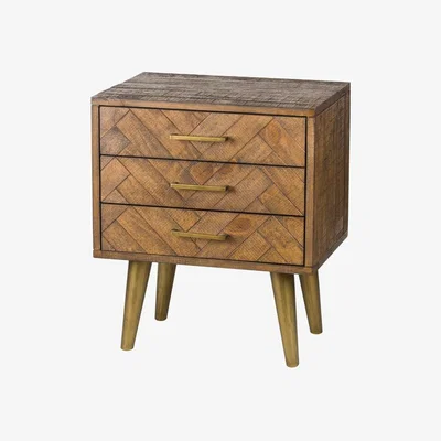Teddy Beau Hill Havana 3 Drawer Bedside Cabinet