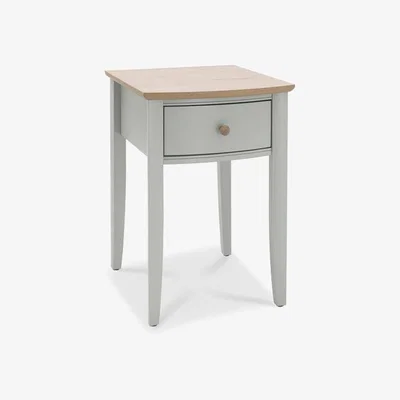 Teddy Beau Bentley Whitby 1 Drawer Scandi Oak And Grey Square Nightstand