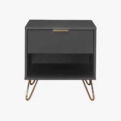 Teddy Beau Birlea Arlo 1 Drawer Charcoal Bedside