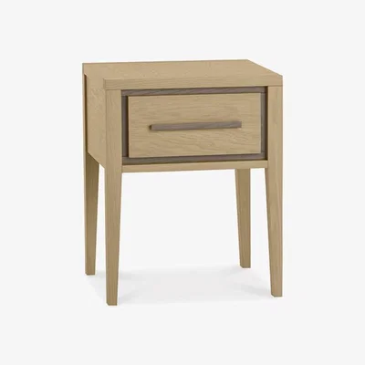 Teddy Beau Bentley Rimini 1 Drawer Aged Oak And Weathered Oak Square Nightstand