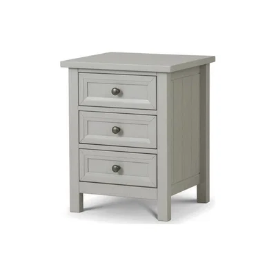 Teddy Beau Julian Bowen Maine 3 Drawer Bedside Cabinet / Dove Grey / Bedside 3 Drawers