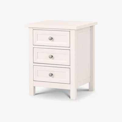 Teddy Beau Julian Bowen Maine 3 Drawer Bedside Cabinet / Surf White / Bedside 3 Drawers