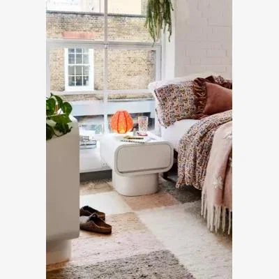 Urban Outfitters Urban Outfitters Huron White Bedside Table - White L: 50.8cm x W: 43.2cm x H: 43.9cm