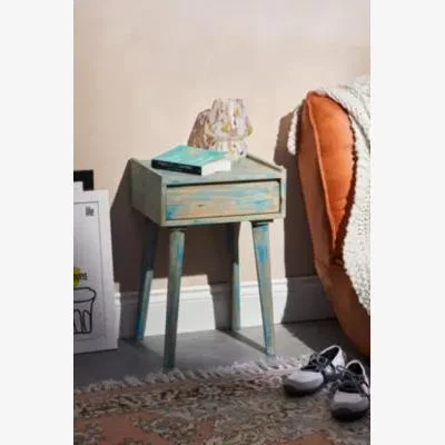 Urban Outfitters Morena Bedside Table - Blue H: 56cm x W: 33cm x L: 38cm at Urban Outfitters
