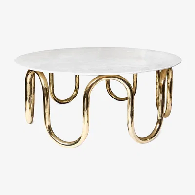 Amara Jonathan Adler - Scalinatella Cocktail Table - White/Gold
