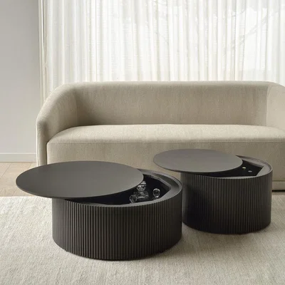 Amara Ethnicraft - Mahogany Roller Max Coffee table - Dark Brown - Large