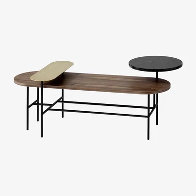 Amara &Tradition - Palette Rectangular Lounge Table JH7 - Walnut