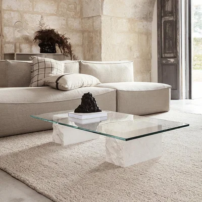 Amara ferm LIVING - Mineral Coffee Table - Bianco Curia
