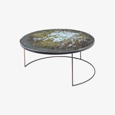 Artisanti Brimstone Mottled Glass Top Coffee Table