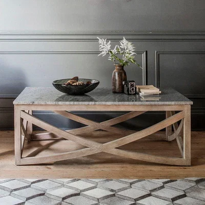 Atkin & Thyme Lily Marble Top Coffee Table