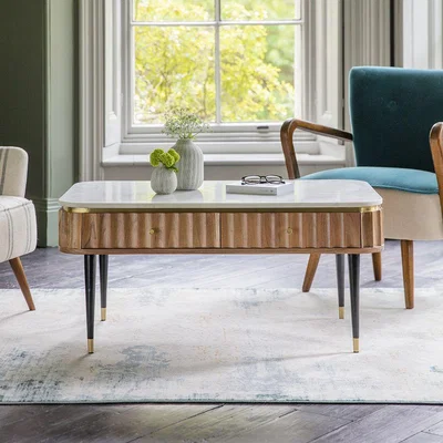 Atkin & Thyme Flute Marble Coffee Table 
