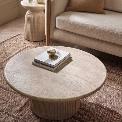 Atkin & Thyme Mason Coffee Table in Travertine Finish