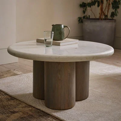 Atkin & Thyme Column Marble Coffee Table