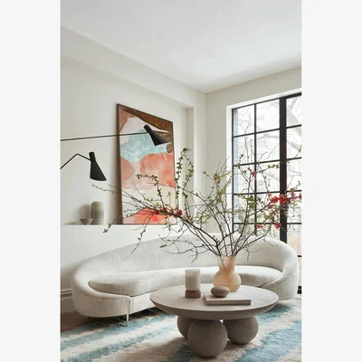 Anthropologie Sonali Ash Wood Round Coffee Table
