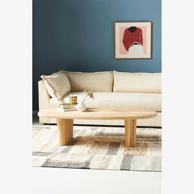Anthropologie Kalle Sculptural Oak Coffee Table