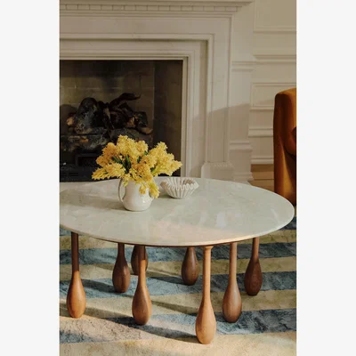 Anthropologie LALA Reimagined Round Marble Coffee Table