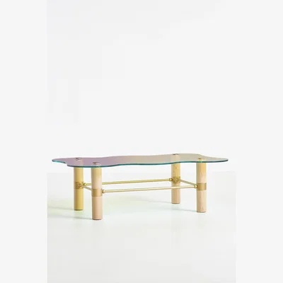 Anthropologie Bisi Holographic Glass-Top Coffee Table