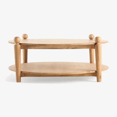 Anthropologie Roma Oak Round Coffee Table
