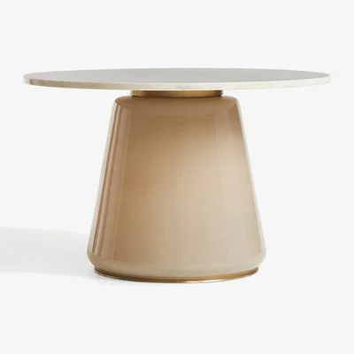 Anthropologie Infinity Glass & Marble Coffee Table