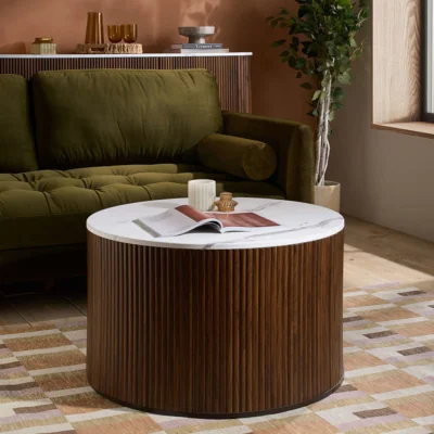 Arighi Bianchi Rosalia Round Coffee Table, Walnut