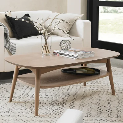 Arighi Bianchi Brondby Scandi Oak Coffee Table with Shelf