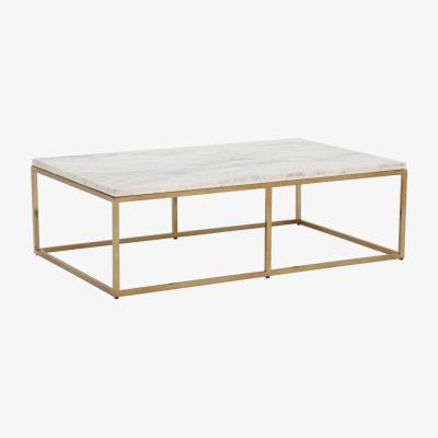 Barker and Stonehouse Nola Large Rectangular Coffee Table, White Marble | Barker & Stonehouse