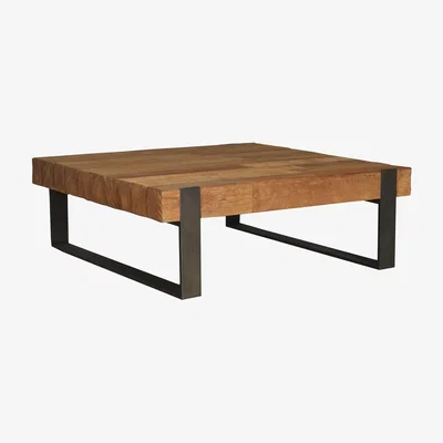 Barker and Stonehouse Tegal Square Coffee Table, Brown | Barker & Stonehouse
