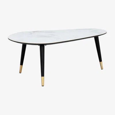 Barker and Stonehouse Parian Coffee Table, Matt Black and White Ceramic