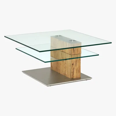 Barker and Stonehouse Bohle Coffee Table, Natural Oak  Glass
