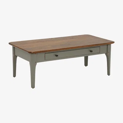 Barker and Stonehouse Maison 1 Drawer Coffee Table, Green Mango Wood | Barker & Stonehouse