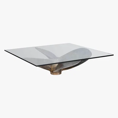 Barker and Stonehouse Timothy Oulton 110cm Junk Art Propeller Square Coffee Table, Vintage Steel