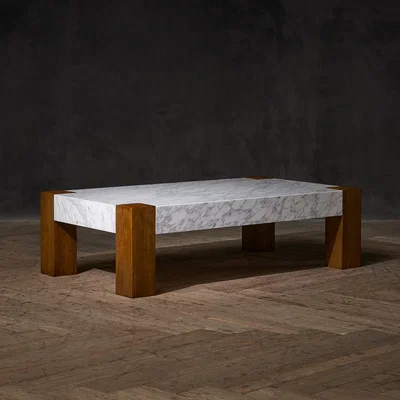 Barker and Stonehouse Timothy Oulton Junction Coffee Table 140x80cm, Neutral Marble | Barker & Stonehouse