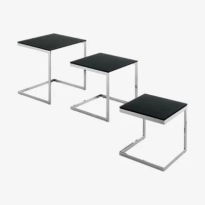 Barker and Stonehouse Bontempi Hip Hop Nest Of Tables, Black | Barker & Stonehouse