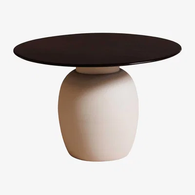 Barker and Stonehouse Beige & Black Round Coffee Table, Round, Neutral Metal | Barker & Stonehouse