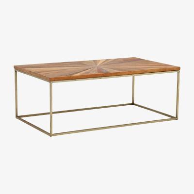 Barker and Stonehouse Jupiter Coffee Table, Wood Top With Antique Brass Leg